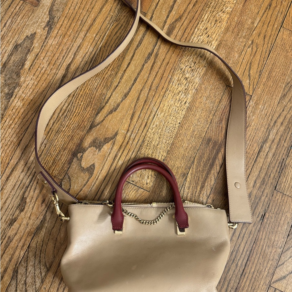 Chloe Mini Elegant Tan and Red Women's Bag